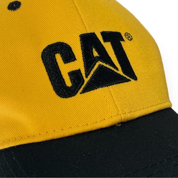 Caterpillar Yellow Black Hat CAT‎ Construction Equipment Adjustable Embroidered - Picture 3 of 8